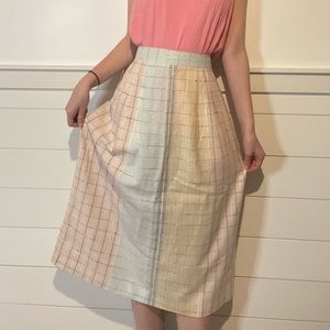 Vintage pastel plaid midi by Jaclyn Smith